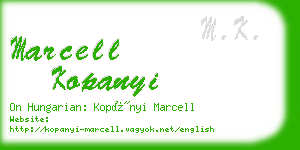 marcell kopanyi business card